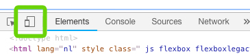 Activeer de device toolbar